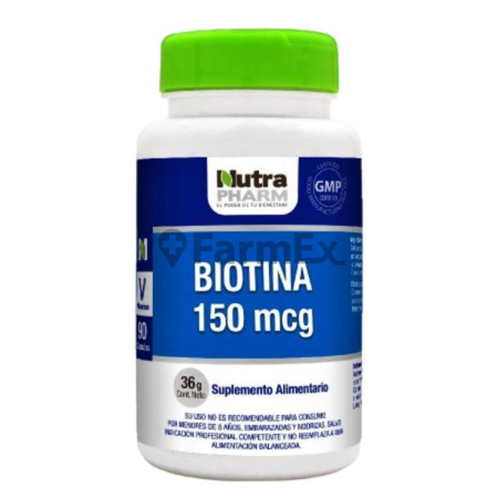 Biotina 150 mcg x 90 capsulas Nutra Pharm